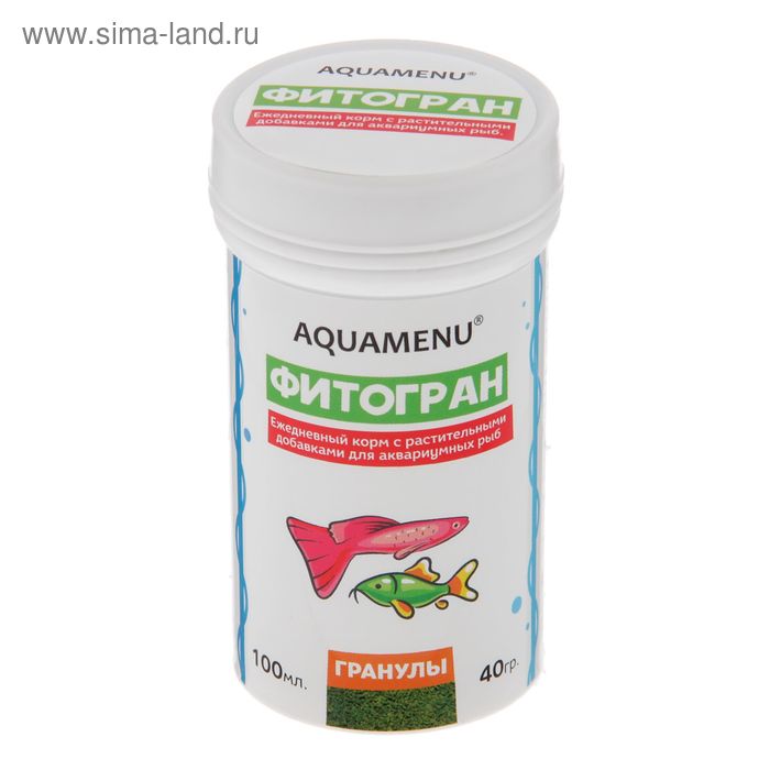 Корм для рыб АКВА МЕНЮ "Фитогран", 100 мл - Фото 1