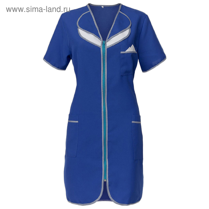 Халат габардин, р. 54, рост 170-176 см, цвет василёк - Фото 1