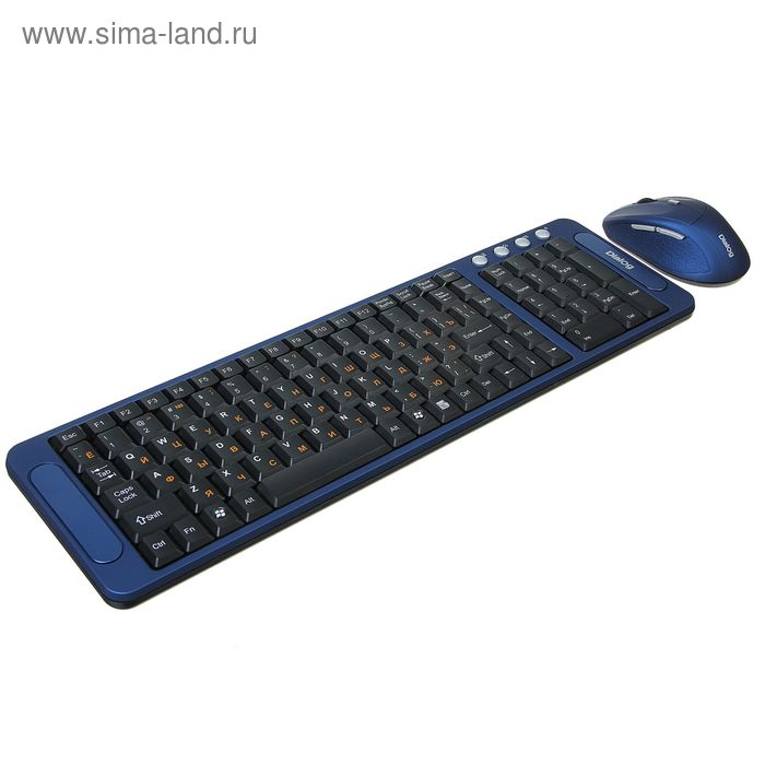 Комплект клавиатура и мышь Dialog KMROK-0318U, беспроводной, мембранный, 1600 dpi,USB,синий - Фото 1