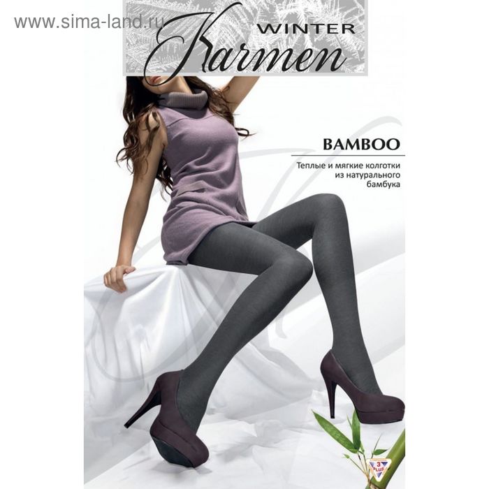 Колготки тёплые K-Bamboo grigio scuro 5 - Фото 1