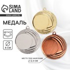 Медаль под нанесение золото 055, d=4 см, без ленты - Фото 1