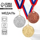 Медаль призовая «2 место» серебро 049, d=5 см, с лентой - Фото 1