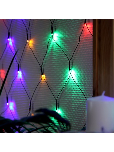 Гирлянда «Сеть» 2×2 м, IP20, тёмная нить, 224 LED, 8 режимов, 220 В, свечение мульти