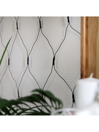 Гирлянда «Сеть» 2×2 м, IP20, тёмная нить, 224 LED, 8 режимов, 220 В, свечение синее