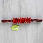 Массажёр «Скалка», универсальный, 36×6 см, 8 дисков, деревянный - Фото 5