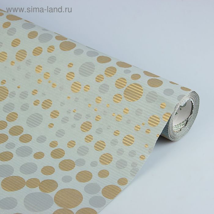 Бумага упаковочная крафт "Волшебство", серябряно-золотой, 0.5 х 10 м - Фото 1