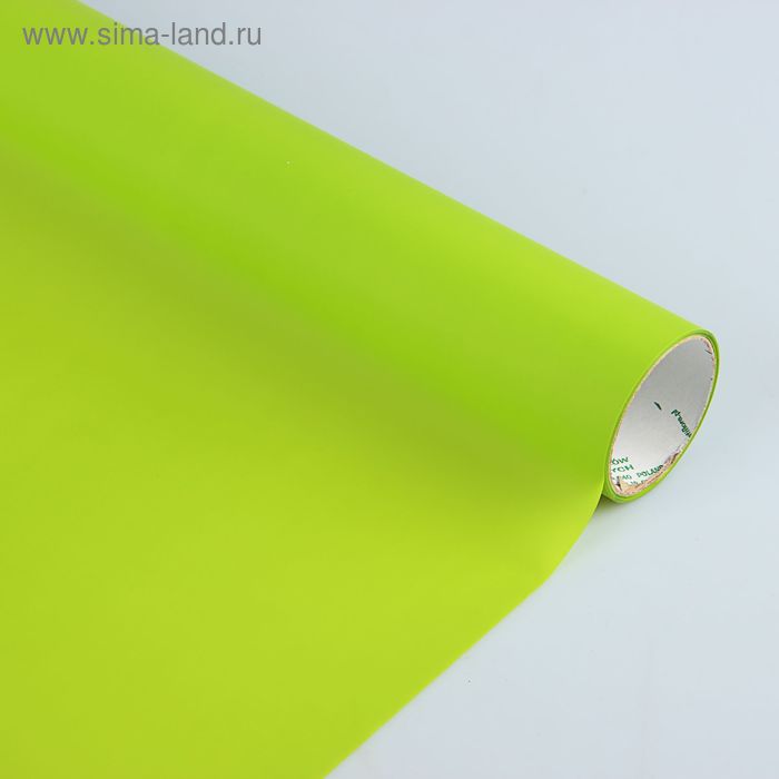 Плёнка для цветов и подарков "Атласная", зелёная, 0,5 х 9 м, 30 мкм - Фото 1