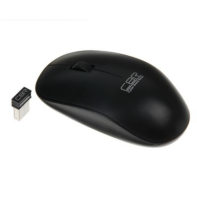 Мышь CBR CM 410, беспроводная, оптическая, 1000 dpi, 1xAA, USB, чёрная