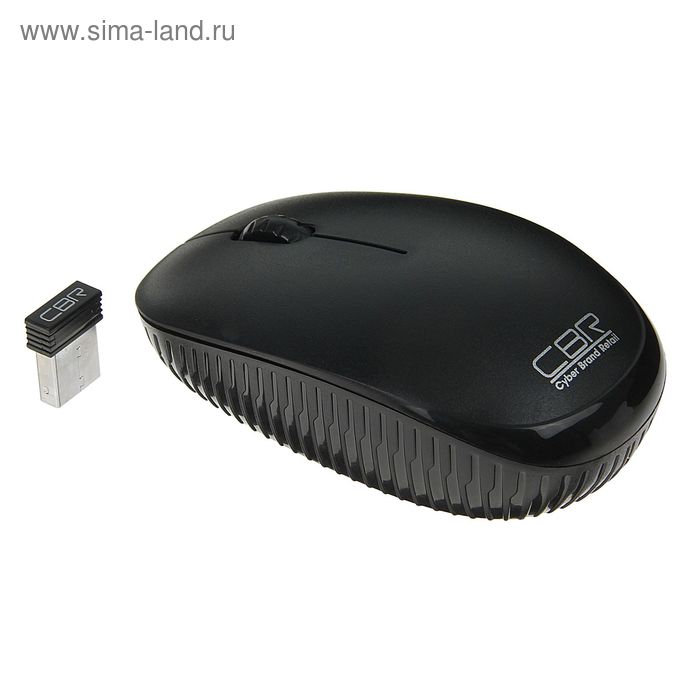 Мышь CBR CM-414, беспроводная, оптическая, 1200 dpi, 1xAA, USB, чёрная - Фото 1