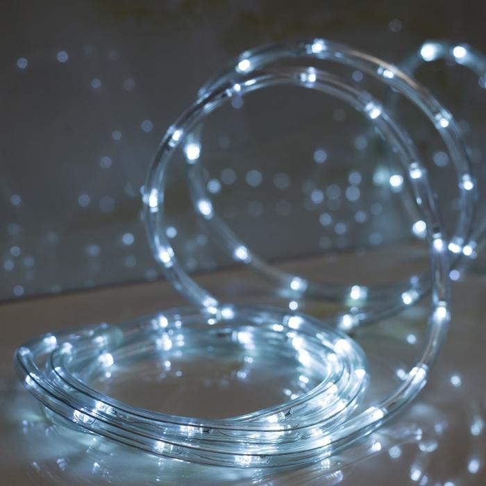 Световой шнур Luazon Lighting 10 мм, IP65, 5 м, 24 LED/м, 220 В, 8 режимов, свечение белое - фото 1883273076
