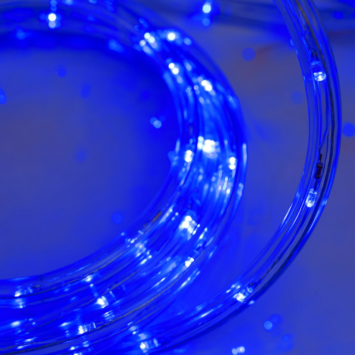 Световой шнур Luazon Lighting 10 мм, IP65, 5 м, 24 LED/м, 220 В, 8 режимов, свечение синее - фото 1883273087