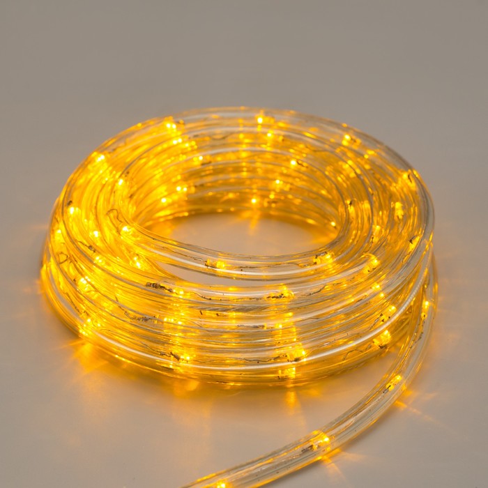 Световой шнур Luazon Lighting 10 мм, IP65, 5 м, 24 LED/м, 220 В, 8 режимов, свечение жёлтое - фото 1883273117