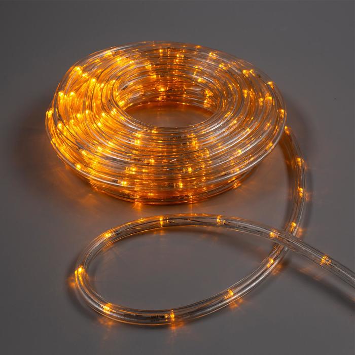 Световой шнур Luazon Lighting 10 мм, IP65, 10 м, 24 LED/м, 220 В, 8 режимов, свечение жёлтое - фото 1905380981