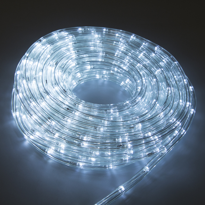 Световой шнур Luazon Lighting 10 мм, IP65, 20 м, 24 LED/м, 220 В, 8 режимов, свечение белое - фото 1905381007