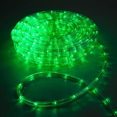 Световой шнур Luazon Lighting, 10 мм, IP65, 20 м, 24 LED/м, 220 В, 8 режимов, свечение зелёное