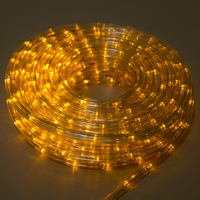 Световой шнур Luazon Lighting 10 мм, IP65, 20 м, 24 LED/м, 220 В, 8 режимов, свечение жёлтое - фото 1905381050