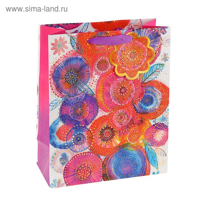 Пакет подарочный "Разноцветие" люкс, 32 х 26 х 12 см - Фото 1
