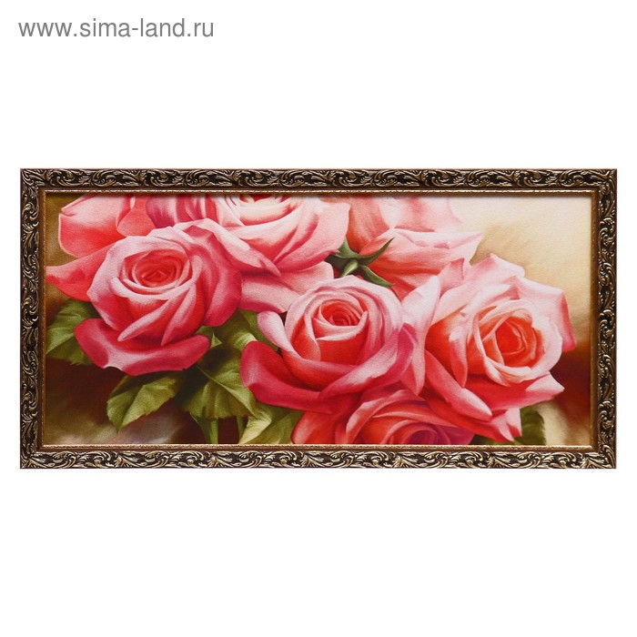 Гобеленовая картина "Букет роз" 52х103 см рамка микс - Фото 1