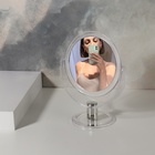 Зеркало настольное «Круг», двустороннее, с увеличением, d зеркальной поверхности 10,5 см, цвет прозрачный - фото 5795554