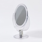 Зеркало настольное «Круг», двустороннее, с увеличением, d зеркальной поверхности 10,5 см, цвет прозрачный - фото 8212121