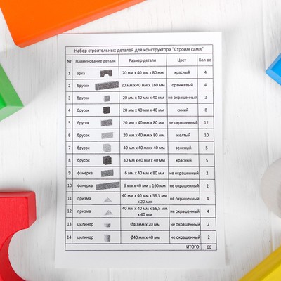Конструктор 66 деталей