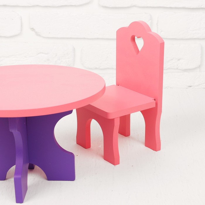 Мебель кукольная «Столик со стульчиками», 5 деталей - фото 1906830576