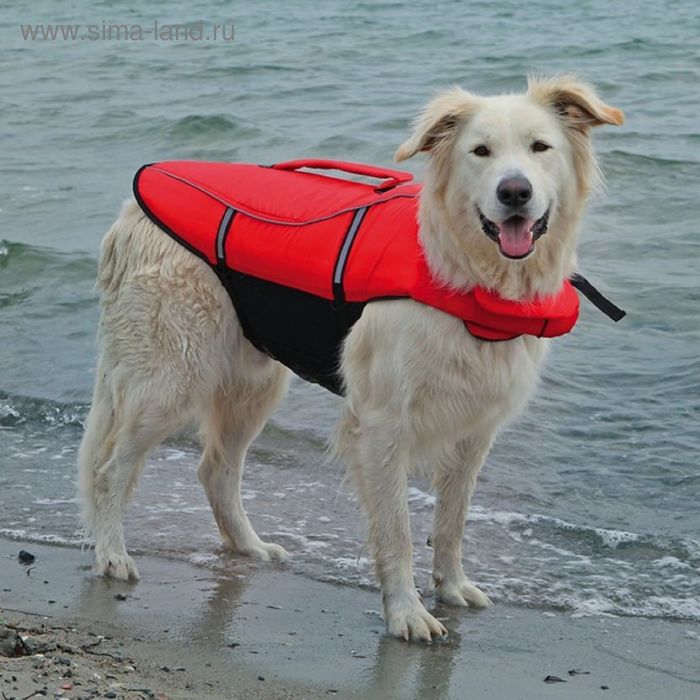 Спасательный жилет Trixie для собак, S: 36 см, (42-66см./20 кг.), красный/черный - Фото 1