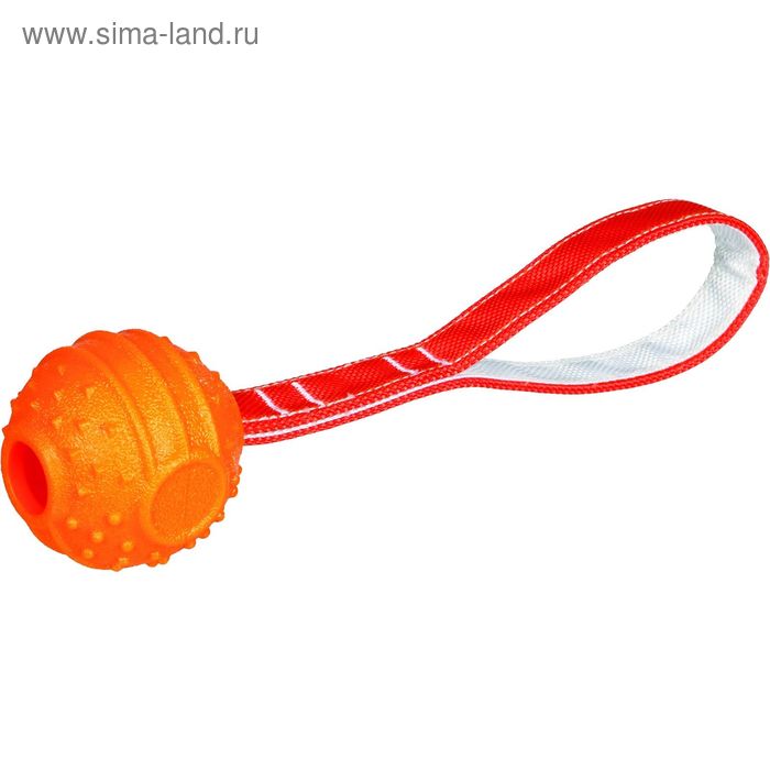 Игрушка мяч на веревке Trixie Soft & Strong, TPR, ф 7 см/29 см, оранжевый - Фото 1