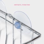 Полка для ванной Доляна, угловая, на присосках, 19×19×5.5 см, хромированная - Фото 2