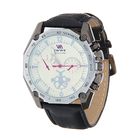 Часы наручные мужские Ewwe, 3 шкалы, 6 цифр, светлый циферблат, чёрный ремешок - Фото 1