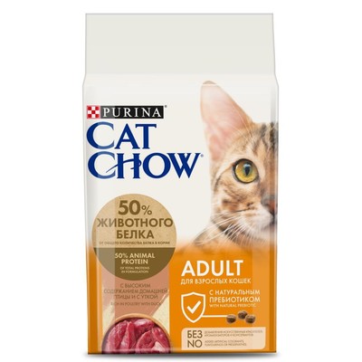 Сухой корм CAT CHOW для кошек, утка, 1.5 кг