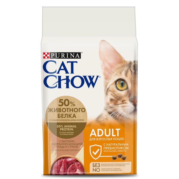Сухой корм CAT CHOW для кошек, утка, 1.5 кг - Фото 1