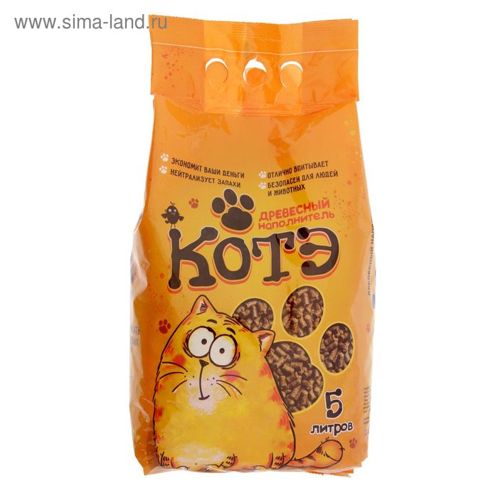 Наполнитель древесный "КОТЭ" 5 л - Фото 1