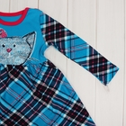 Платье для девочки "Платья для малышек", рост 92 см (54), цвет бирюзовый/малиновый, принт клетка  ДП - Фото 3