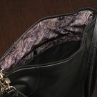 Сумка женская на молнии, 1 отдел, наружный карман, длинный ремень, цвет чёрный - Фото 3