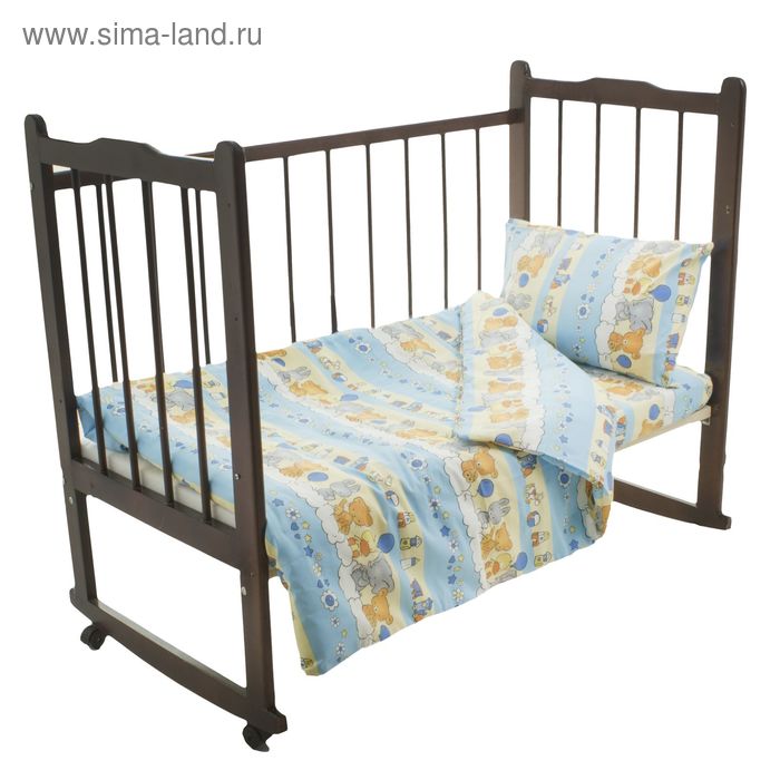 Детское постельное бельё "Ясли", 3 предмета, цвет голубой - Фото 1
