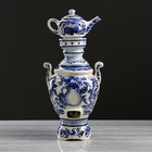 Самовар электрический с заварником "Гжель", в наборе: самовар 4 л и чайник 0,5 л - Фото 3