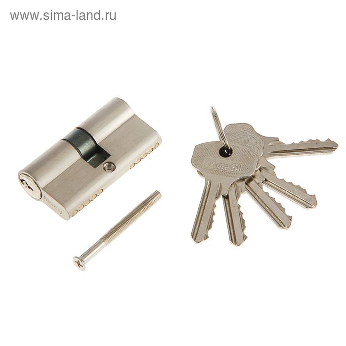 Цилиндровый механизм N60 SN, английский ключ, цвет никель - Фото 1