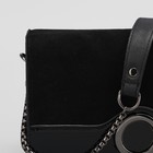 Сумка женская на молнии, 1 отдел, наружный карман, длинный ремень, цвет чёрный - Фото 4