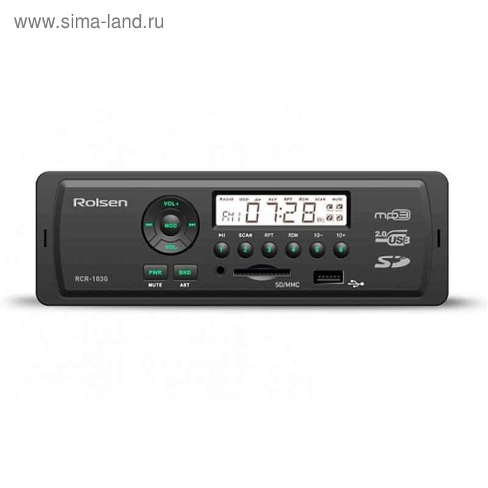 Автомагнитола Rolsen MP3/WMA RCR-100G - Фото 1