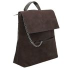 Рюкзак-сумка женский, 1 отдел, 2 наружных кармана, коричневый - Фото 2