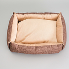 Лежанка, 54×42×11 см, с двусторонней подушкой, под замшу, мебельная ткань, цвет МИКС - Фото 4