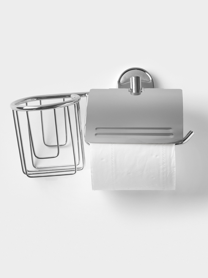 Держатель для туалетной бумаги Stölz «Нео», с подставкой под освежитель воздуха, хромированный - Фото 1