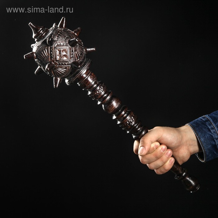 Сувенирное оружие "Булава резная с шипами", деревянное, 50 см - Фото 1