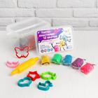 Тесто-пластилин, 12 цветов, 6 формочек + скалка: 16 см - Фото 2