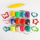 Тесто-пластилин, 12 цветов, 6 формочек + скалка: 16 см - Фото 3