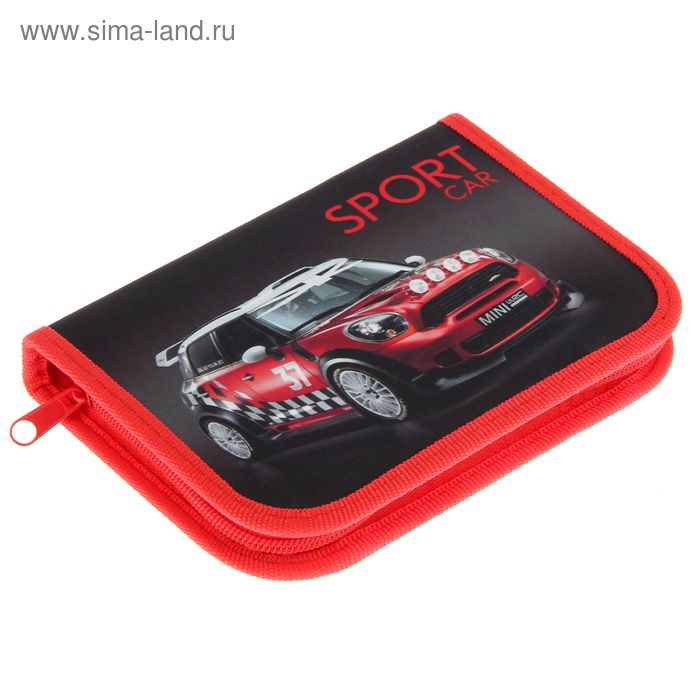 Пенал 1 секция 130 х 190 мм, откидная планка, ткань ПК7-20 Sport car mini - Фото 1