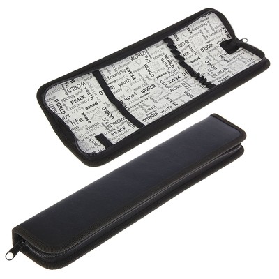 Пенал для кистей, 340×70 мм, экокожа, «Оникс», ПКЗ 08-50, цвет чёрный