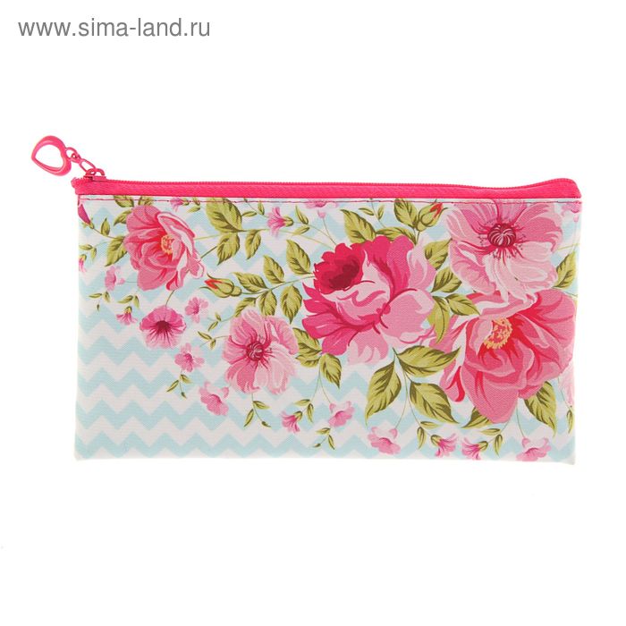 Пенал мягкий Flower vintage, для девочки, 1 отделение, плоский, 105 х 195 мм, для девочки, ПМ1-20 - Фото 1