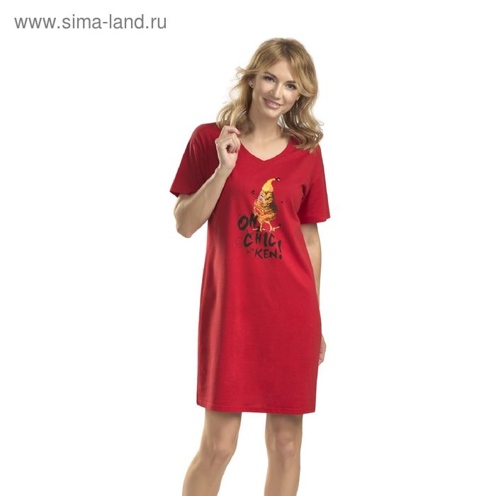 Платье женское, размер 42, цвет красный - Фото 1